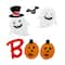 Pumpkin & Ghost "Boo" Halloween Gel Window Clings